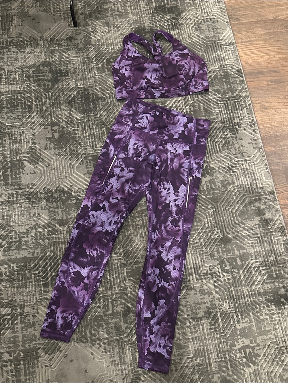Athleta Purple Striped Active Shorts